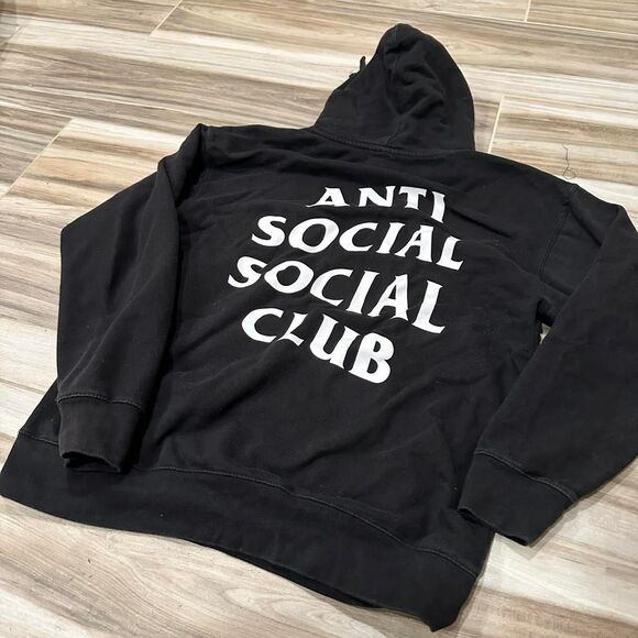 Anti-social-social-club Men's Black Hoodie - Picture 3 of 5